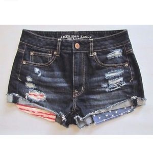 American Eagle, American Flag cut off shorts!